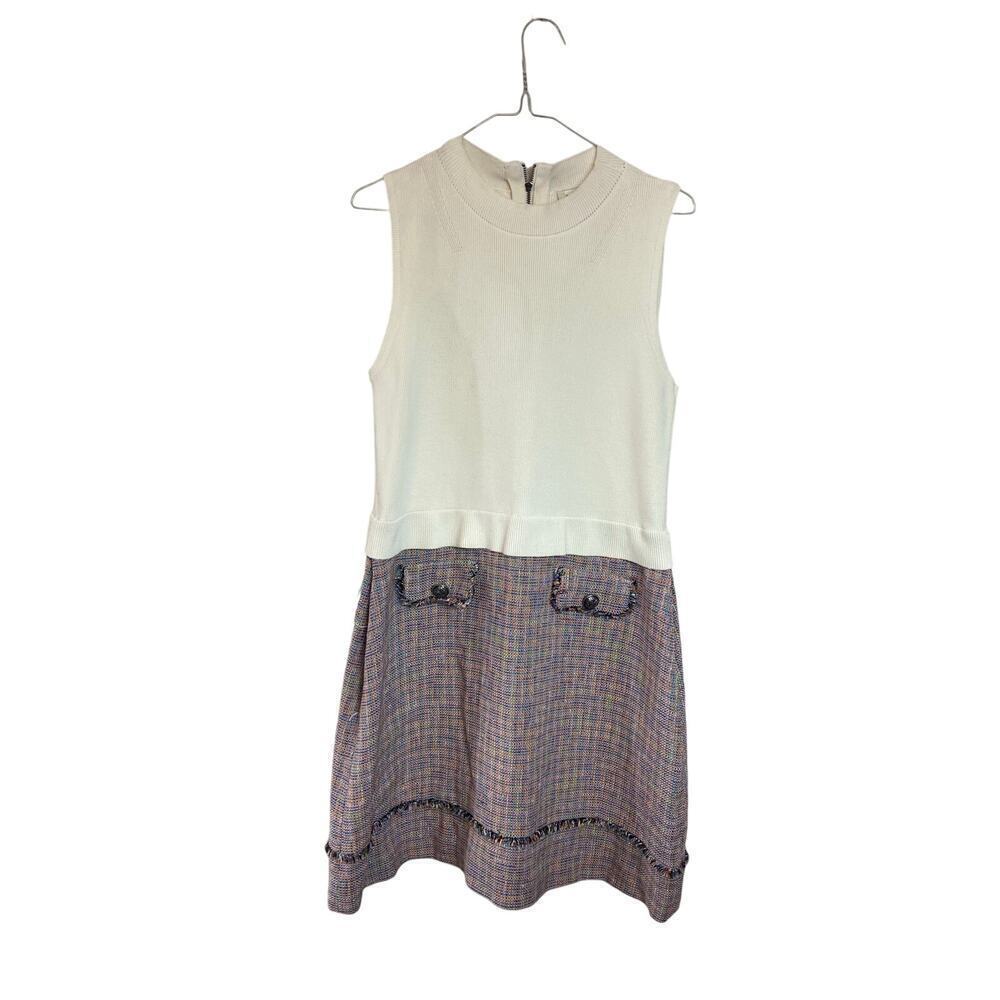 Ted Baker Mayumid Tweed-skirt Sleeveless woven mini dress size 5